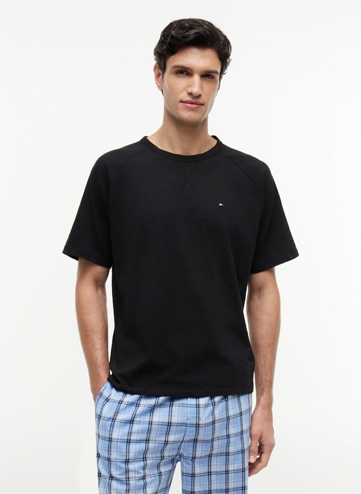 TOMMY HILFIGER Textured Raglan Sleeve Lounge T-Shirt - Image 1